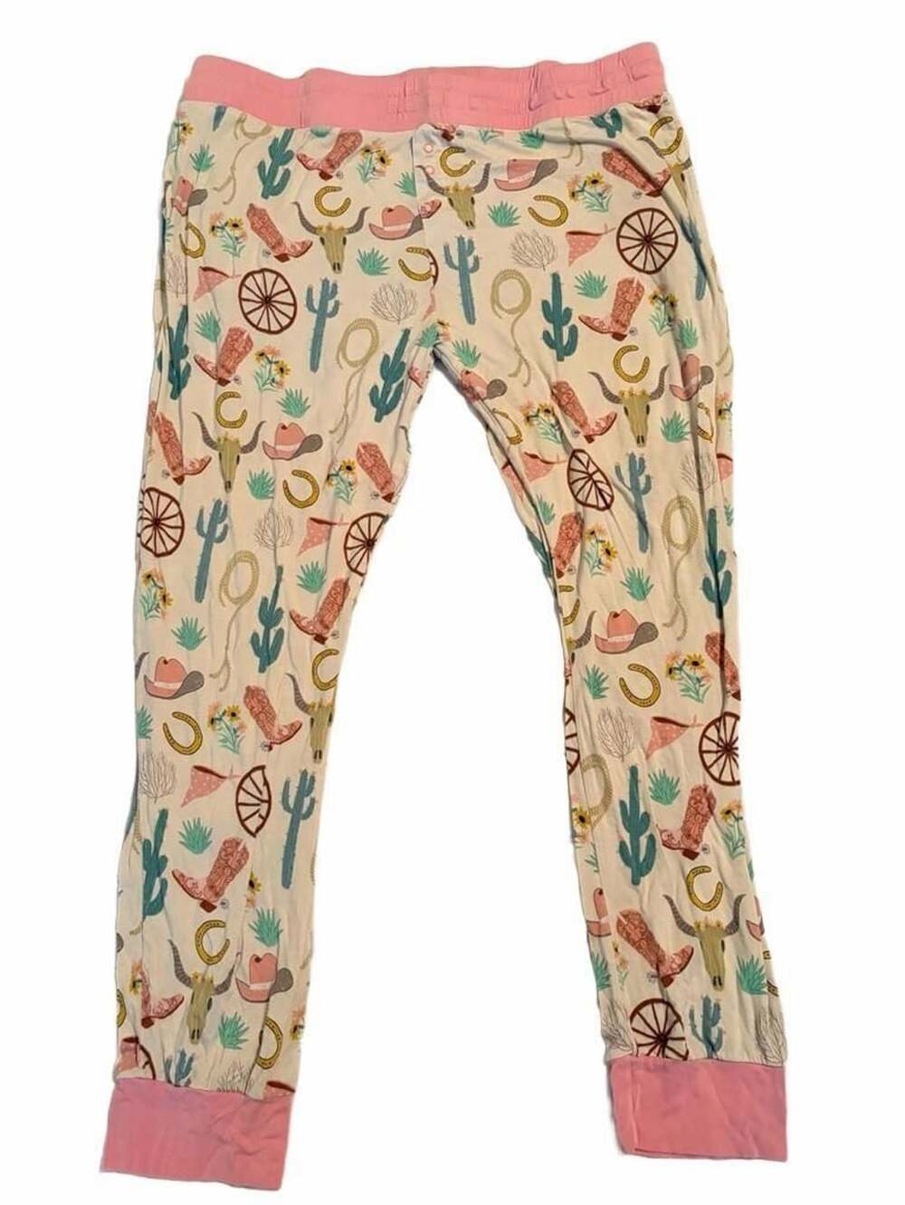 Little Sleepies Ready To Rodeo Pajama Pants Size X-Large Pink Western Print